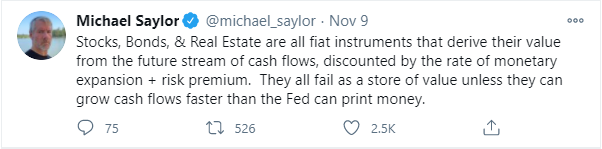 Saylor on stocks, bonds, and real estate